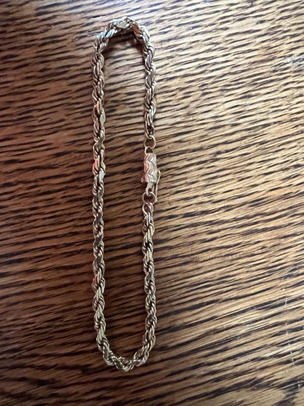 14K Gold Rope Chain Bracelet - Picture 4 of 5